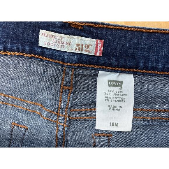 Levis 512 Women's Perfectly Slimming High Rise Bootcut Blue Jeans Size 10 Y2K - Picture 3 of 7